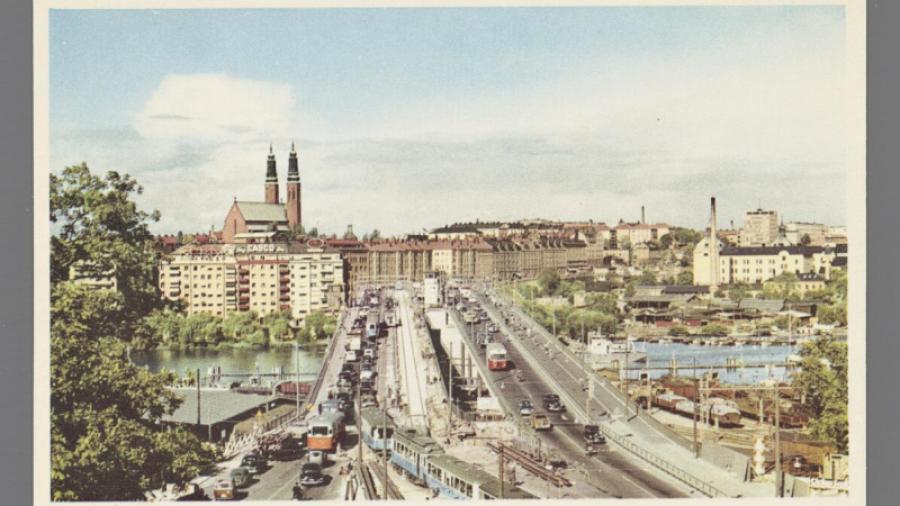 Liljeholmsbron förr i tiden (i färg)